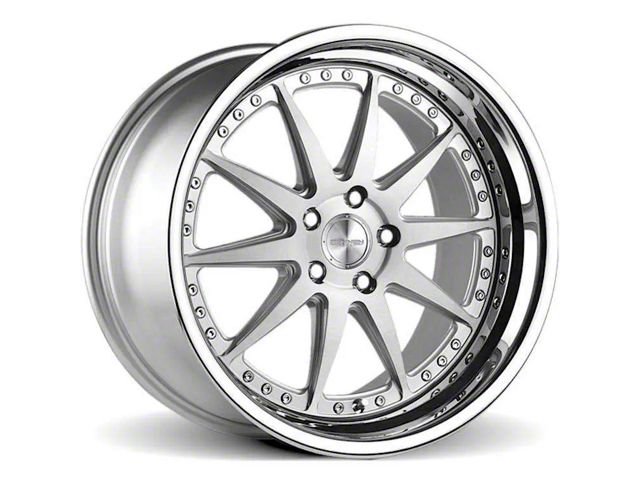 Rennen CSL-1 Silver Brushed with Chrome Step Lip Wheel; 19x9.5 (17-23 AWD Challenger)